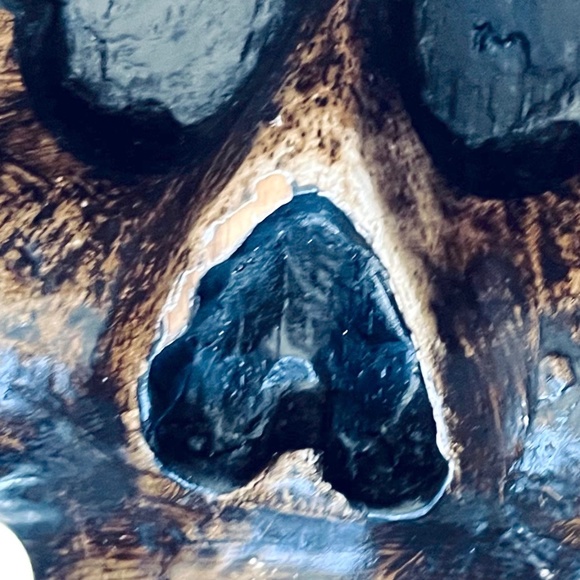 Vintage Handcrafted Wooden Skull Mirror - Picture 8 of 16